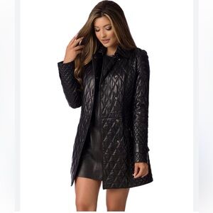 Zara Black Quilted Jacket Coat